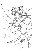 Een kleurplaat van  sailor moon